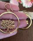 Tree of Life Brass Earrings.