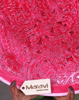 Luxury Paluru fuchsia pink large decorative bowl, handcrafted wooden henna-style floral centerpiece, elegant home decor by Maravi at brixbailey.com