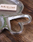 Punji luxury serving trays set with heart handles, premium aluminium decorative serving trays, elegant distressed silver finish, best-selling home hosting essentials by Maravi at brixbailey.com