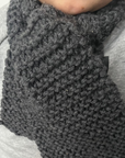 Hand-knitted wool scarf for baby