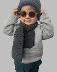 Hand-knitted wool scarf for baby