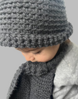 Hand-knitted wool hat for baby