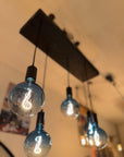 Matt Black Canopy Wooden Beam Chandelier
