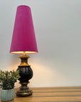 Hot Pink Velvet Lampshade | Extra Tall Cone Light Shade | Bespoke Handmade UK