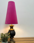Hot Pink Velvet Lampshade | Extra Tall Cone Light Shade | Bespoke Handmade UK