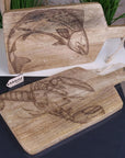 Luxury handcrafted mango wood fish serving platter board, premium lobster and seafood design, stylish coastal kitchenware by Maravi at brixbailey.com