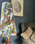 Tiger, cheetah jungle velvet cone lampshade, extra tall lampshade