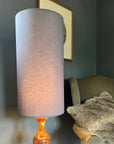 Grey Cotton Lampshade | Extra Tall Cylinder Ceiling Light Shade | Bespoke Handmade UK