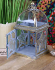 Patera antique square lantern with star design, luxury rustic farmhouse decor, premium metal and glass candle holder for indoor or outdoor by Maravi at brixbailey.com