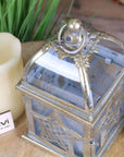 Patera antique square lantern, star design, vintage farmhouse decor, premium metal and glass candle holder, rustic indoor outdoor lighting by Maravi at brixbailey.com