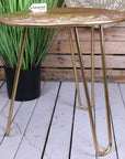 Malan Gold Tripod Side Table Hairpin Legs