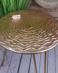 Malan Gold Tripod Side Table Hairpin Legs