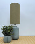 Chartreuse Linen Lampshade | Extra Tall Cylinder Ceiling Light Shade | Bespoke Handmade UK