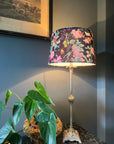 Midnight Butterfly Floral Velvet Lampshade | French Drum Ceiling Light Shade | Bespoke Handmade Empire Lampshade