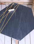 Siangra Hexagon Black Marble Side Table