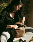 Genuine Leather Tote Bag - Handmade in Italy - 30cm Large - 100% Cotton Lining - Adjustable Handle 7-28cm by Sook Stainable at brixbailey.com