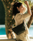 Genuine Leather Tote Bag - Handmade in Italy - 30cm Large & 20cm Height - Adjustable Handle 7-28cm - Eco-Friendly Full Grain Leather by Sook Stainable at brixbailey.com