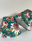 Teal Floral Summer Garden Velvet Steep Empire Lampshade | Handmade Ceiling Light Shade | UK