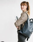 Faux Leather Backpack - Grey