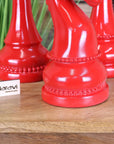 Luxury large chess piece ornaments set of 3, red retro-style king queen knight, premium resin home decor, statement accent for modern interiors by Maravi at brixbailey.com