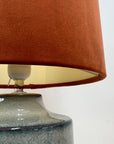Burnt Orange Velvet & Lemon Yellow Cotton Double Sided Drum Lampshade | Handmade Ceiling Light Shade | Bespoke UK