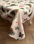 Winter Motive Golden Pine Rectangular Tablecloth