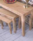 Golpur Solid Mango Wood Console Table Set of 3