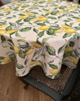 Lemon Linen Round Tablecloth