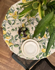 Lemon Linen Round Tablecloth