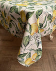 Lemon Linen Tablecloth – Vibrant & Festive Dining Decor by Hortensias Home at www.brixbailey.com