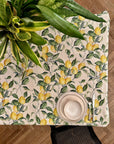 Lemon Linen Tablecloth – European Cotton & Linen Blend by Hortensias Home at www.brixbailey.com