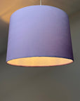 Lilac cotton drum lampshade/ ceiling shade with a white lining