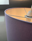 Lilac cotton drum lampshade/ ceiling shade with a white lining