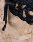 Luxury vintage industrial toilet roll holder, The Crown, premium black metal and wood wall-mounted bathroom accessory by Maravi at brixbailey.com