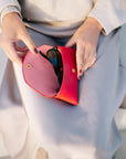 Stylish Red Leather Sunglasses Case