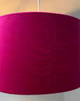 Cerise Pink Velvet & Zebra Cotton Double Sided Drum Lampshade | Handmade Ceiling Light Shade | Bespoke UK