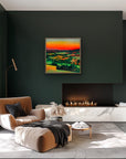 Under the Red Sky 1 fine art giclee print, premium hand-signed reproduction, luxury cotton rag paper, sunset landscape near Bath by Michael Sutherland Art at brixbailey.com