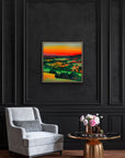 Under the Red Sky 1, luxury giclee fine art print, hand signed, premium cotton rag card, sunset landscape near Bath by Michael Sutherland Art at brixbailey.com