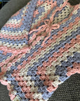 Lightweight Crochet Cardigan – Age 4–5 – Handmade for Spring/Summer - cute bow tie detail