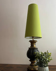 Chartreuse Green Cotton Lampshade | Extra Tall Cone Light Shade | Bespoke Handmade UK