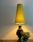 Chartreuse Green Cotton Lampshade | Extra Tall Cone Light Shade | Bespoke Handmade UK