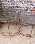 Belagavi Tree Design Set of 2 Round Side Tables Gold