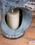 Orchha vintage railway lantern, luxury colonial-style metal and glass lantern for indoor decor, nostalgic antique lighting by Maravi at brixbailey.com