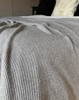 Luxury slate grey diagonal stripe cashmere throw, premium handcrafted 100% cashmere wool blanket, stylish home decor by Wildash London at brixbailey.com