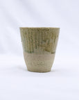 Beige Quadra Milled Stoneware Tall Handmade Ceramic Cup
