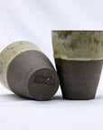 TerraBlu Quadra Handmade Ceramic Smoked Grey Stoneware Tall Ceramic Cup