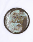27 cm Pure White Smoked Grey Large Stoneware Handmade Ceramic Dinner Plate