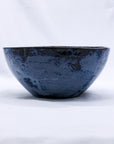 Small Smoked Grey Tidal Blue Wash Handmade Ceramic Stoneware Dinner Bowl