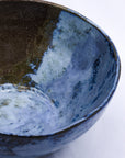 Small Smoked Grey Tidal Blue Wash Handmade Ceramic Stoneware Dinner Bowl