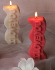 I Love You Pillar Candle